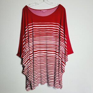 Catherines Striped Oversized Poncho Top Plus Size 22/24‎ Pullover Stretch